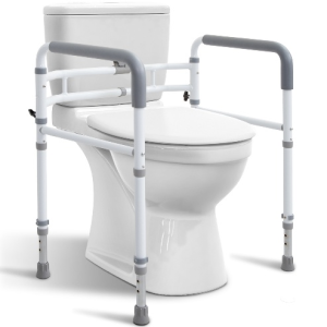 WeHwupe Toilet Rails - Toilet Safety Rail for Elderly Adults - Adjustable Bathroom Toilet Handles - Toilet Safety Frame & Rails - Toilet Grab Bars for Senior, Handicap & Disabled,Fits Most Toilets